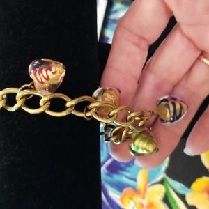 Murano glass heart bracelet